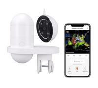Plyisty Distributeur Automatique de Nourriture pour Poissons, Caméra HD 2.5K WiFi, Distributeur de Nourriture pour Poissons avec Minuterie de Contrôle par Application pour Aquarium,