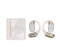 Plyisty Écouteurs Bluetooth, Conception Ouverte avec Crochet d'oreille Double Pliable avec Pilotes de Conduction d'air Bluetooth 6.0 IPX5 étanches à l'eau de 14,2 Mm, pour la Course à (White)