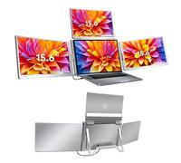 Plyisty Écran prolongé pour Ordinateur Portable, Extension du Moniteur à Ordinateur Portable Triple, écrans Portables de 15,6 Pouces, avec Support Réglable, Les Moniteurs (Prise UE)