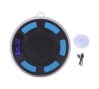 Plyisty Enceinte Bluetooth pour Douche, Enceinte sans Fil Portable Étanche IPX6, Son Stéréo, Lumières RVB, Horloge LED, Ventouse pour Une Fixation Où Vous Le Souhaitez (Blue)