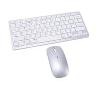Plyisty Ensemble Clavier et Souris sans Fil, Bluetooth 5.0 3.0 2,4 G, Clavier Fin Rechargeable avec Touches de Commutation à Ciseaux, Compatible avec Pro Air, Ordinateur Portable,