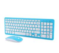 Plyisty Ensemble Clavier et Souris sans Fil, Ensemble de Clavier Souris sans Fil élégant, Clavier de Jeu Combiné Souris Ergonomique pour Ordinateur Portable PC(Bleu)