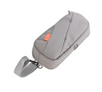 Plyisty Étui de Console de Jeu en Cuir PU pour ROG Ally pour Steam Deck - Sac à Bandoulière avec Amortisseur avec Double Fermeture à Glissière et Poches en Filet, Stockage de Protection (Silver)