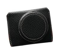 Plyisty Étui de la Caméra de pour G7X II G7X III, Couverture Amovible Couvre en Cuir Base de Manche, avec Port à Vis et Bandoulière de 1/4 de Pouce et Bandoulière (Black)