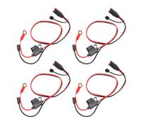 Plyisty Faisceau de Câbles 4 Pièces pour Chargeur de Batterie NOCO, Câble de Borne à œillet X-Connect M10 3/8" avec Fusible 20A, 16AWG 22"