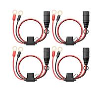 Plyisty Faisceau de Câbles 4 Pièces pour Chargeur de Batterie NOCO, Câble de Borne à œillet X-connect GC002 M6 1/4" avec Fusible 20A, 16AWG 22"