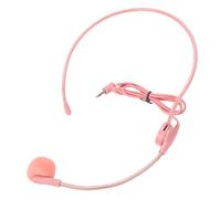 Plyisty Faux Casque-Micro Rose, Accessoire de Cosplay et de Spectacle, Casque Jouet Réaliste en Silicone Ajustable pour L'apprentissage du Chant chez Les Enfants.