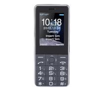 Plyisty Grande clé, Double SIM, Téléphone Portable SOS à écran Couleur de 2,4 Pouces avec Résistance aux Chutes, clé SOS, Gros Boutons, Haut-Parleur (Noir Gris)