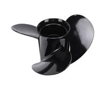 Plyisty Hélice Hors-Bord Durable à 3 Pales pour Moteurs de 25 à 60 CV en Métal Noir 10 1/2 X 13 pour Les Amateurs de Navigation de Plaisance