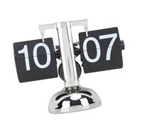 Plyisty Horloge à Feuilles Mobilières, Temps Réglable à Batterie 304 Watch Flip en Acier Inoxydable Grand Nombre pour l'hôtel (Page Noire)