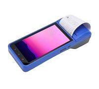 Plyisty Imprimante de Reçus PDA POS, Scanner de Codes à Barres 4G 8.1 1D 2D QR, 2 + 32 Go, écran Tactile de 5.5 Pouces, Imprimante Thermique Portable de 58mm (Prise UE)
