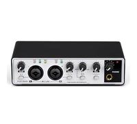 Plyisty Interface Audio USB C, 24 Bits/192 KHz, Deux Entrées TRS/XLR, Alimentation Fantôme 48 V, pour L'enregistrement de Podcasts en Streaming (noir et blanc)