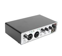 Plyisty Interface Sonore de Type C, Interface USB 24 Bits 192 KHz avec Entrée XLR Puissance Fantôme 48 V, pour L'enregistrement de Podcasts en Streaming (noir et blanc)