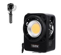 Plyisty Lampe Vidéo LED COB 150 W Bicolore 2700 K-6500 K, Kit D'éclairage de Photographie Portable avec Poignée de Batterie, Contrôle par Application, Sortie Continue élevée CRI95 +