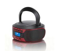 Plyisty Lecteur CD Portable, Boombox avec Bluetooth, Radio FM, Lecture MP3 USB, Entrée AUX, Prise Casque, Écran Numérique, 5 Modes D'égalisation Musicale, pour La Maison L'extérieur (Prise UE)