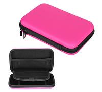 Plyisty Lot de 2 étuis de Voyage Rigides en EVA pour 3DS LL/XL/3DS et Accessoires, Sac de Transport de Protection Antichoc avec 8 Emplacements pour Cartes de Jeu, Anti-Rayures (Pink)