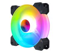 Plyisty Lot de 6 Ventilateurs de Boîtier ARGB 120 Mm, Ventilateur de Refroidissement de Boîtier PC à Roulement Hydraulique 6 Broches, Couleur Réglable 1300 TR/Min, Ventilateur PC avec