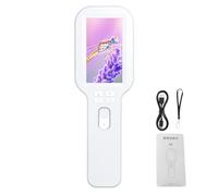 Plyisty Loupe Portative Intelligente, écran IPS de 3 Pouces, Zoom Numérique 5X à 500X avec 16 Perles LED Bicolores, Photo 12MP, Prise en Charge de la Carte 32 Go pour la Lecture et (White)