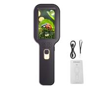 Plyisty Loupe Portative Intelligente, écran IPS de 3 Pouces, Zoom Numérique 5X à 500X avec 16 Perles LED Bicolores, Photo 12MP, Prise en Charge de la Carte 32 Go pour la Lecture et (Black)