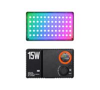 Plyisty Lumière de Remplissage RVB 15 W, 168 Lumières Vidéo LED 1800 K 9000 K, Lumière Vlog Rechargeable à intensité Variable avec Charge de Type C, pour Photographie, Portrait, Mariage