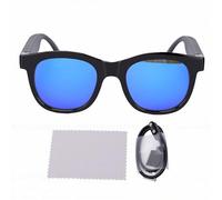 Plyisty Lunettes Connectées, Lunettes De Soleil Bluetooth À Écouteurs Ouverts avec Verres Photochromiques, Compatibles Musique, Appels Et Radio FM, pour Le Vélo, La Randonnée (Blue)
