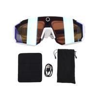 Plyisty Lunettes Intelligentes IA avec Caméra 4K, Enregistrement Vidéo HD 8 MP, Stabilisation EIS, Double Micro avec Réduction du Bruit, Indice IP54 pour Le Cyclisme, La Randonnée (Blanc Bleu)