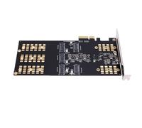 Plyisty M.2 PCIE à M.2 SSD Extension Carte pour 5 Disques, Prend en Charge M.2 SSD 280 260 242 230, PCIE X4 X8 X16, PCB Metal Material, Données Informatiques Lisez et écrivez