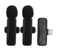 Plyisty Microphone Lavalier sans Fil avec Une Annulation de Bruit à Faible Latence pour Une Interview en Direct, Un Micro de Revers de File et de Jeu pour Smartphones, ABS, Alliage d'aluminium