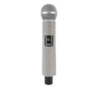 Plyisty Microphone sans Fil, Microphone Portable VHF sans Fil avec Récepteur, Portée de 30,5 M, Microphone Dynamique pour Chant, karaoké, avec Manchon de Micro à Paillettes