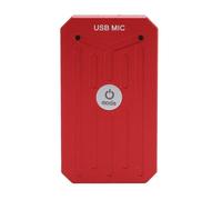 Plyisty Microphone USB, 2 canaux, Captation omnidirectionnelle à 360°, Puce de réduction du Bruit intégrée, fréquence d'échantillonnage de 192 kHz, pour Streaming Direct (Rouge Chinois)