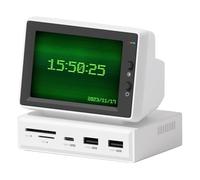 Plyisty Mini écran USB IPS 3,5 Pouces avec Hub USB C, Moniteur de Données PC CPU RAM HDD, écran D'affichage des Paroles de Bureau, Mini Moniteur pour PC