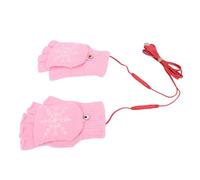 Plyisty Mitaines Chauffantes D'hiver sans Doigts, Mitaines USB avec Bouton, Chauffe-mains Sûrs et Simples pour les Activités de Plein Air, 1 Paire de Chauffantes USB pour la Randonnée et le Ski (PINK)