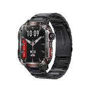 Plyisty Montre de Sport Intelligente HT29, écran HD de 2,01 Pouces avec Lampe de Poche et Boussole, Tracker d'activité étanche IP68 avec Plus de 100 Modes Sportifs, Moniteur de Fréquence (Acier Noir)