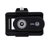 Plyisty Objectif de Microscope de Téléphone, Grossissement 300X avec Clip Universel, 18 Lumières LED, 19 Modes D'éclairage, Filtre CPL, pour Smartphones 71-105 Mm (Black)