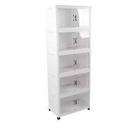 Plyisty Panier de Rangement Pliant, Facile à Installer la Boîte de Rangement Pliante pour Une épargne Spatiale à 4 Roues Polyvalente pour la Maison (5 Niveaux)