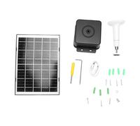 Plyisty Panneau Solaire 4W avec Support Réglable à 360 ° 5V Type C, Batterie Intégrée de 15000mAh pour Caméra de sécurité, Lumières de Camping à Verrouillage Intelligent (BLACK)