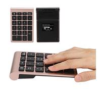 Plyisty Pavé Numérique sans Fil, pavé Numérique USB ou 2.4G, Clavier Numérique de comptabilité Financière alimenté par Batterie, 22 Touches (Or Rose)