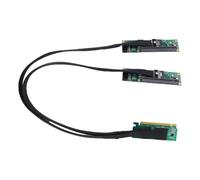 Plyisty PCIe 4.0 X16 à SFF 8654 X2 Câble Adaptateur, Câble Extensible Haute Performance pour Les Cartes Mères de L'ordinateur, Prends en Charge Les Appareils PCIe 4.0/3.0/2.0