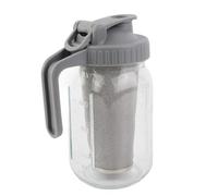 Plyisty Pichet Mason en Verre pour Infuseur à Froid avec Couvercle Anti-fuite à Large Ouverture pour la Maison et L'extérieur Pichet à Eau en Verre pour café et thé glacé, 32 Oz pour les Amateurs de