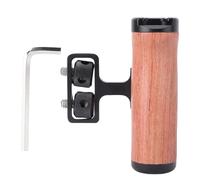 Plyisty Poignée de Cage de la Caméra, côté Gauche ou Droit vers Le Bas, Poignée à Main en Bois Réglable avec Un Montage à Chaussures Froids 1/4 Pouces de Fil, Poignée Latérale