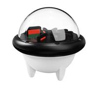 Plyisty Porte-Cartes de Jeu pour 2 OLED Lite, 10 Emplacements de Cartouche, Couvercle Transparent et Conception Rotatif à 360 ° pour Afficher, Organisation, Stockage (Noir Blanc)