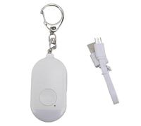 Plyisty Porte-clés D'Alarme de sécurité, Alarme de sécurité Personnelle 130 DB avec Lumière LED et étanchéité, pour Femmes, Hommes, Enfants, Personnes âgées, Autodéfense, Urgence (White)