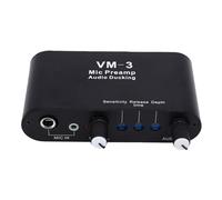 Plyisty Préampli de Microphone, Gain Réglable de 36 DB avec Atténuation Sonore pour Micros à Condensateur Dynamiques, Sortie D'entrée AV 3,5 Mm 6,35 Mm