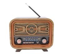 Plyisty Radio Portable Bluetooth, Haut-Parleur Rechargeable AM FM Rétro en Bois avec Antenne Réglable, Prise en Charge de Carte Mémoire, AUX, USB, Lecteur MP3 pour la Maison (Couleur vive)