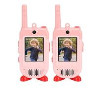 Plyisty Radio Vidéo pour Tout-Petits, Vidéo Rechargeable à 2 Voies avec Communication Claire et Position Stable, pour Les Jeux en Famille en Dehors du Camping, de la Randonnée (Pink)