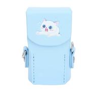 Plyisty Sac étui en Cuir avec Fermeture Magnétique, Motifs de Dessins Animés, Longe Gratuite pour Poche3, Cuir Microfibre, Facile et désactivé (Blue)