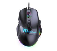 Plyisty Souris de Jeu RVB, 7 Effets D'éclairage Dynamiques, 16,8 Millions de Couleurs, 12 000 DPI, 9 Boutons Programmables, Conception Ergonomique, avec 20 Profils Macro Intégrés