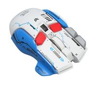 Plyisty Souris de Jeu sans Fil, 10 Touches Macro Programmables, Connexion 3 Modes 2,4 G, Filaire, BT, 5 DPI RÉGLLables, 11 Lumières RVB, Silencieuse et Ergonomique. (White)