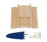 Plyisty Squirrel -Picnique Table-Feeder, écureuil -Feeder 2 Bancs Simples Installation Structure Obstinée Large Application pour la Cour Durable (Parapluie Bleu)