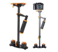 Plyisty Stabilisateur à Main, Stabilisateur de Caméra avec Poignée à 3 Axes, Poste Central Télescopique, Base Consommable, jusqu'à 3 Kg, pour Les Caméras Vidéo DSLR, Smartphones